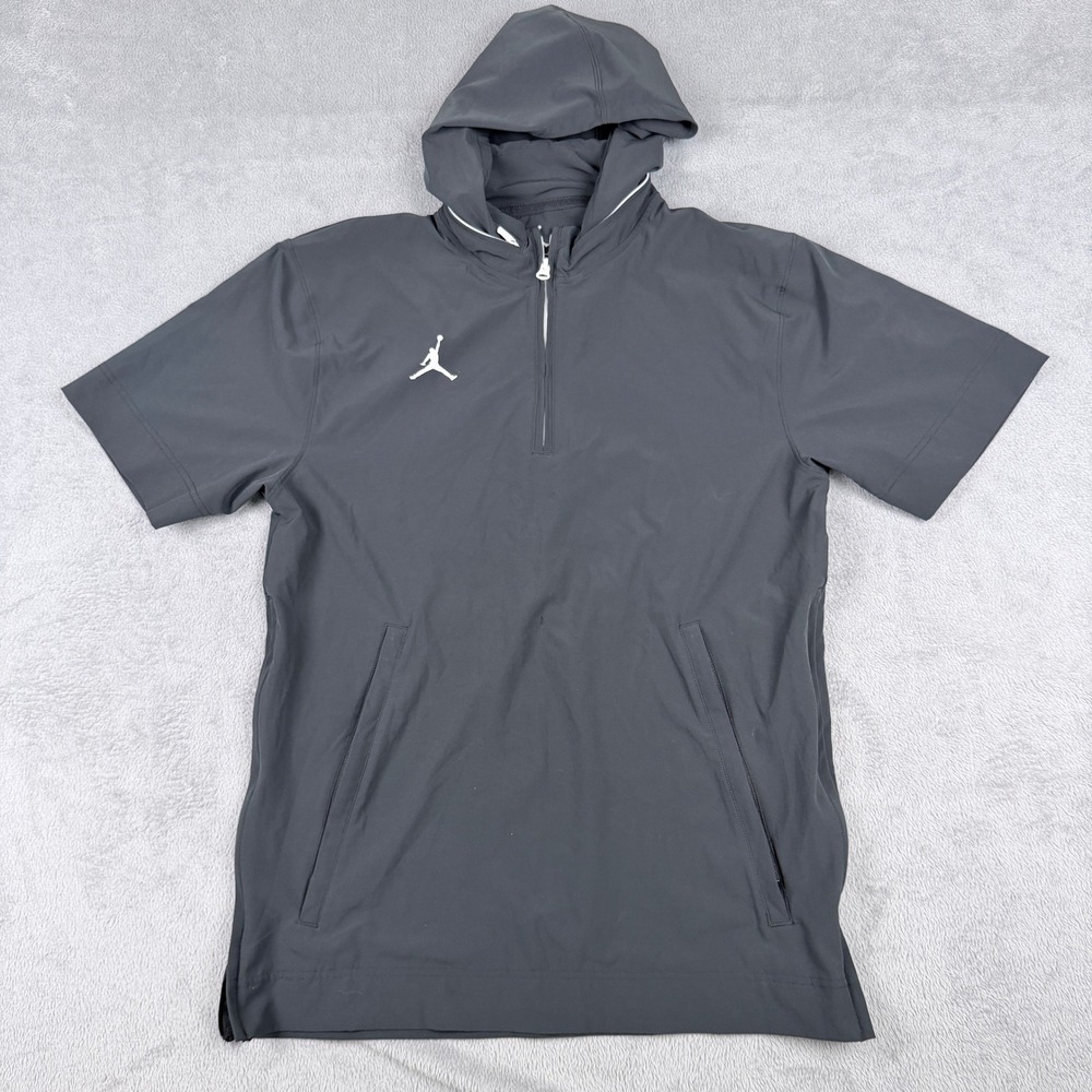 Jordan Brand 23 Engineered Short Sleeve Quarter Zip Hoodie Gray FN6923-010 Men S